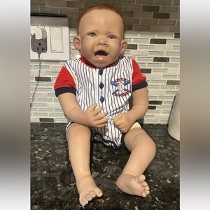 Ashton Drake Michael Little Slugger Silicone Reborn Weighted Baby Doll